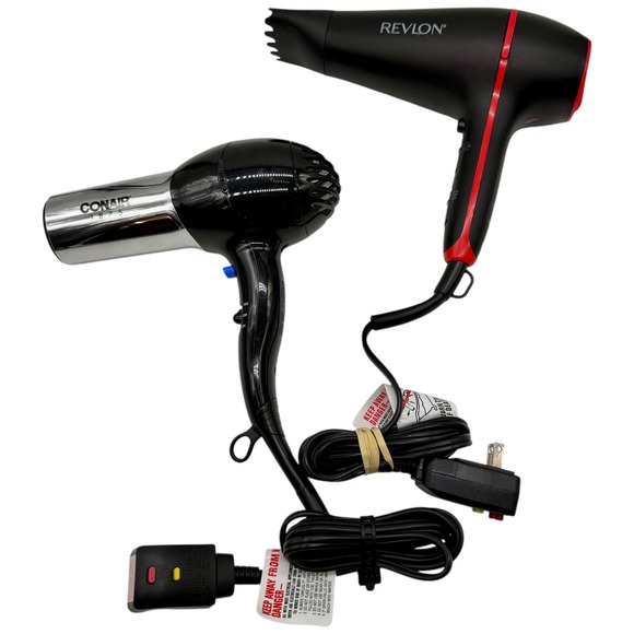 Conair, Revlon Other - Conair 1875 Hair Dryer Chrome Ionic Ceramic Tech and Revlon Hair Dryer Lot